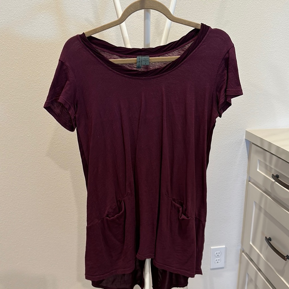 Maroon tunic top from Anthropologie